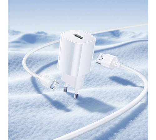 Мережевий зарядний пристрій Borofone BA102A Pudding QC3.0 Type-C