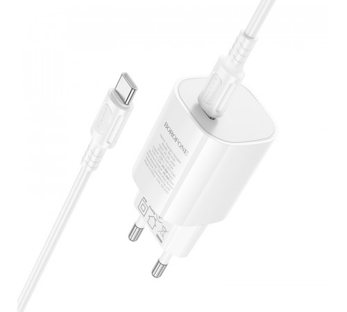 Мережевий зарядний пристрій Borofone BA103A Pudding PD20W Type-C to Type-C