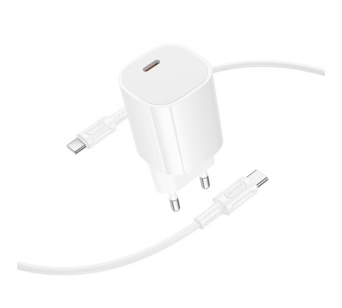 Мережевий зарядний пристрій Borofone BA103A Pudding PD20W Type-C to Type-C