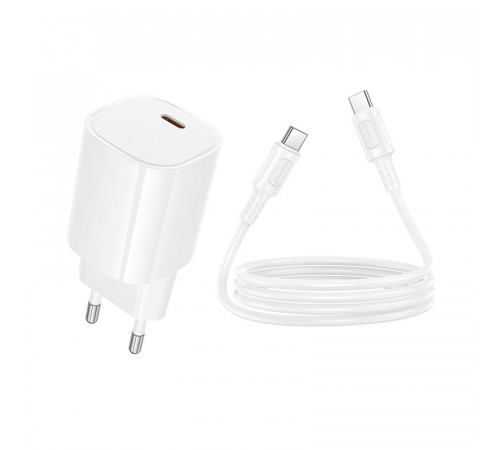 Мережевий зарядний пристрій Borofone BA103A Pudding PD20W Type-C to Type-C