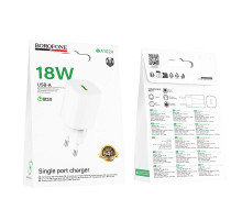 Мережевий зарядний пристрій Borofone BA102A Pudding QC3.0