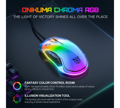 Мишка Games дротова Onikuma CW925 RGB (DPI:6-12800)