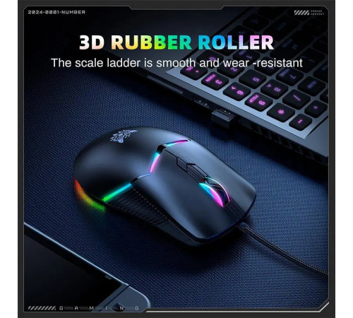 Мишка Games дротова Onikuma CW929 RGB (DPI:400-6400)