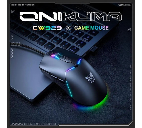 Мишка Games дротова Onikuma CW929 RGB (DPI:400-6400)