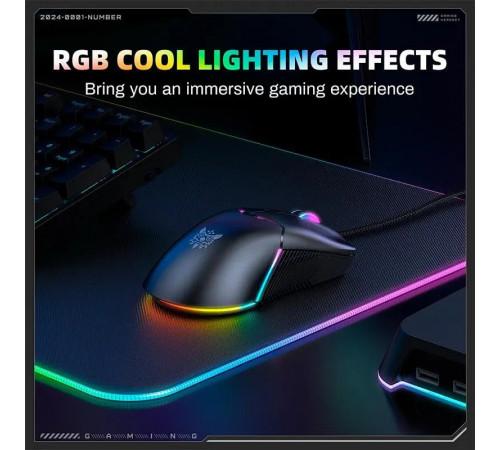 Мишка Games дротова Onikuma CW929 RGB (DPI:400-6400)