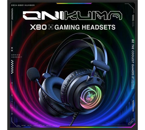 Навушники комп'ютерні Onikuma X80 RGB з мікрофоном