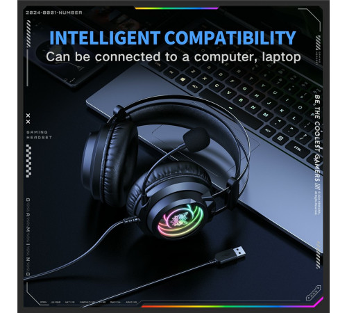 Навушники комп'ютерні Onikuma X80 RGB з мікрофоном