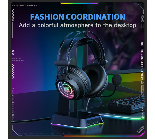 Навушники комп'ютерні Onikuma X80 RGB з мікрофоном