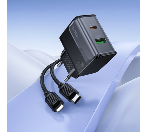 Мережевий зарядний пристрій Hoco CS71A Star Speed PD20W+QC3.0 Type-C to Type-C