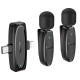 Бездротовий петличний мікрофон Hoco L15 Dual-mic Lightning+Type-C