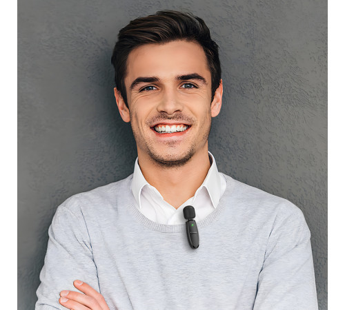 Бездротовий петличний мікрофон Hoco L15 Dual-mic Lightning+Type-C