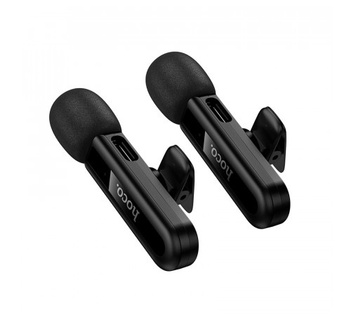 Бездротовий петличний мікрофон Hoco L20A Fair dual-mic Lightning+Type-C