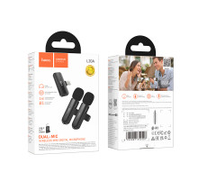 Бездротовий петличний мікрофон Hoco L20A Fair dual-mic Lightning+Type-C