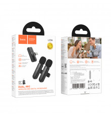 Бездротовий петличний мікрофон Hoco L20A Fair dual-mic Lightning+Type-C