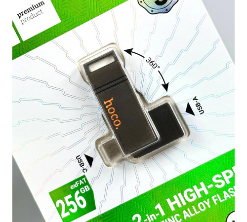 USB флеш Hoco UD14 256Gb Clever USB3.2+Type-C Швидкісна