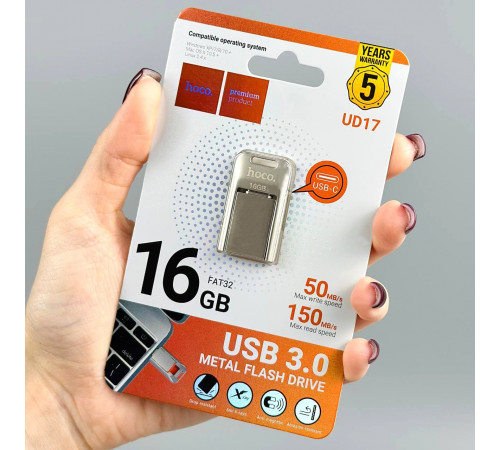 USB флеш Hoco UD17 16Gb Smart USB3.0+Type-C Швидкісна