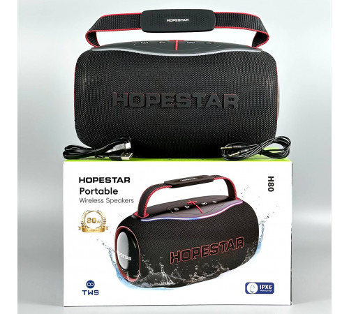 Колонка HOPESTAR H80 RGB 80W, 8800mAh (30,2*14,0*16,7 см)