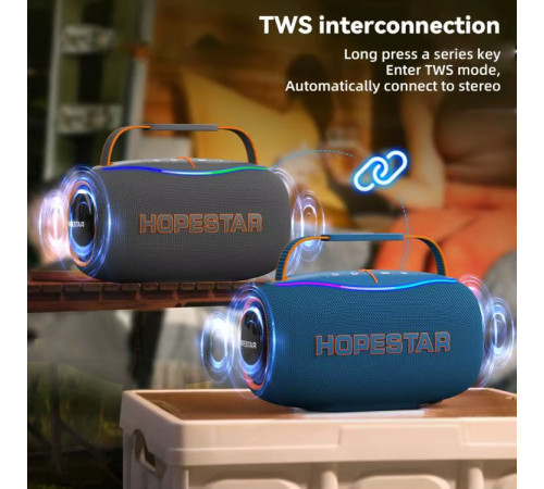 Колонка HOPESTAR H80 RGB 80W, 8800mAh (30,2*14,0*16,7 см)