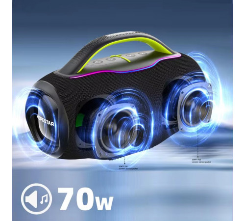 Колонка HOPESTAR H87 RGB 70W, 8800mAh (30,0*13,8*19,8 см)