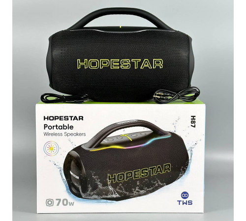 Колонка HOPESTAR H87 RGB 70W, 8800mAh (30,0*13,8*19,8 см)