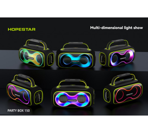 Колонка HOPESTAR Party Box 150 RGB 40W, 8800mAh (29,2*13,3*14,7 см)