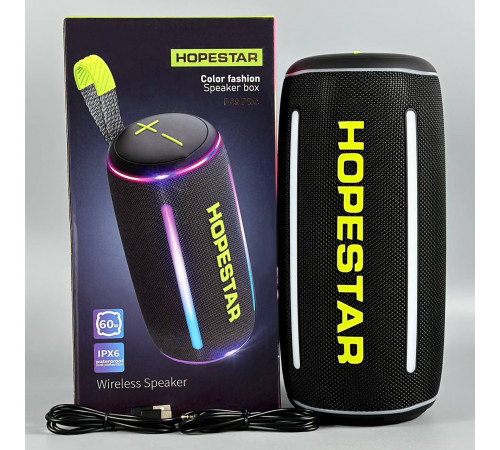 Колонка HOPESTAR P58 Pro RGB 60W, 8000mAh (26,9*12,6*12,6 см)