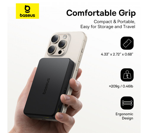 УМБ Power Bank Baseus Airpow Ⅱ Qi2 Magnetic 10000mAh 22.5W з бездротовою зарядкою (P10080000123-00)