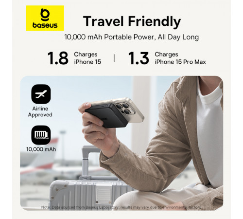 УМБ Power Bank Baseus Airpow Ⅱ Qi2 Magnetic 10000mAh 22.5W з бездротовою зарядкою (P10080000123-00)