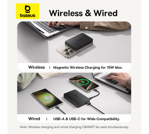 УМБ Power Bank Baseus Airpow Ⅱ Qi2 Magnetic 10000mAh 22.5W з бездротовою зарядкою (P10080000123-00)