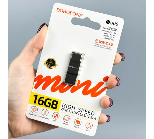 USB флеш Borofone BUD6 16Gb Elegance mini USB3.0+Type-C Швидкісна