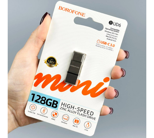 USB флеш Borofone BUD6 128GB Elegance mini USB3.0 Type-C Швидкісна