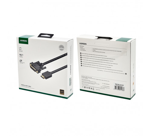 Перехідник UGREEN HDMI to DVI 2K Cable Male to Male Black 3m (UGR-10136)