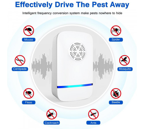 Ультразвуковий відлякувач комах, тарганів, гризунів Ultrasonic Insect Killer (від розетки)