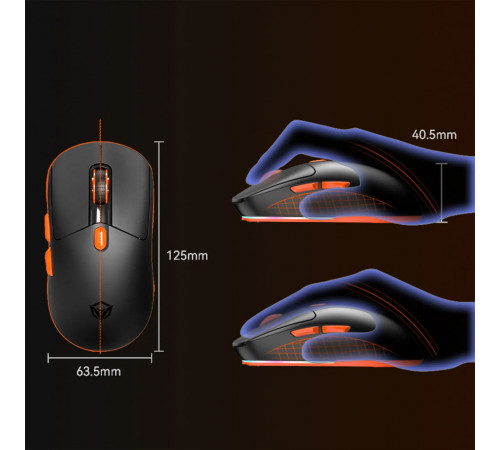 Мишка Games бездротова Meetion GW38 RGB 6 Keys, 8000dpi (Connector: Bluetooth+2.4G USB)