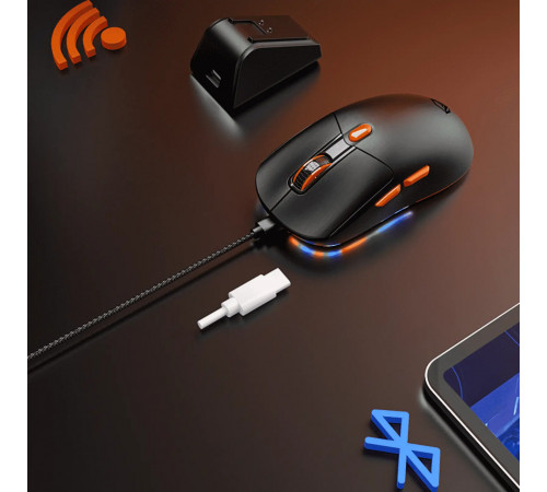 Мишка Games бездротова Meetion GW38 RGB 6 Keys, 8000dpi (Connector: Bluetooth+2.4G USB)