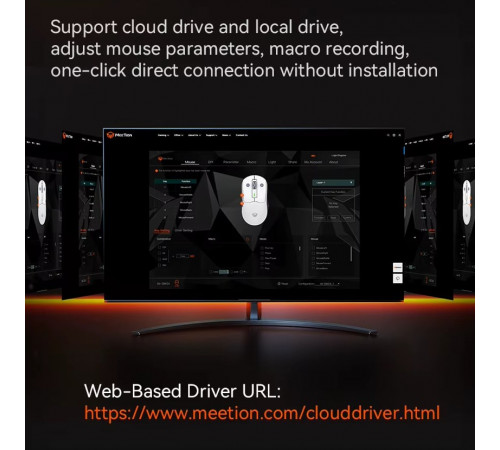 Мишка Games бездротова Meetion GW24 RGB 6 Keys, 8000dpi (Connector: Bluetooth+2.4G USB)