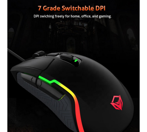 Мишка Games дротова Meetion G3360 RGB 6 Keys, 12000dpi