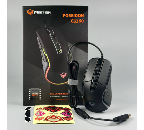 Мишка Games дротова Meetion G3360 RGB 6 Keys, 12000dpi
