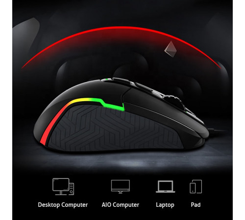 Мишка Games дротова Meetion G3360 RGB 6 Keys, 12000dpi