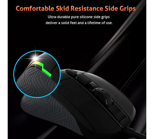 Мишка Games дротова Meetion G3360 RGB 6 Keys, 12000dpi