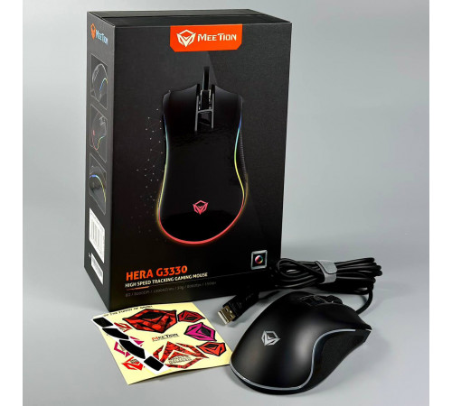 Мишка Games дротова Meetion G3330 RGB 3 Keys, 8000dpi