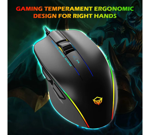 Мишка Games дротова Meetion GM23 2023 RGB 7 Keys, 12800dpi