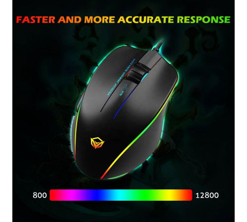 Мишка Games дротова Meetion GM23 2023 RGB 7 Keys, 12800dpi