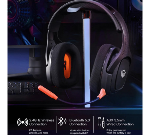 Навушники комп'ютерні Meetion BTH012 Wired+2.4G+Bluetooth+Led