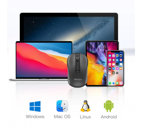 Мишка бездротова Meetion BTM185 3200dpi (Connector: Bluetooth+2.4G USB)