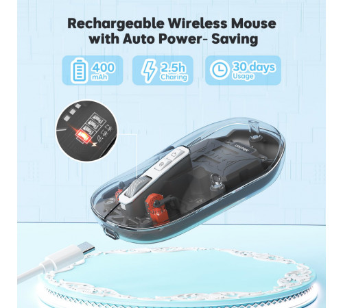 Мишка бездротова Meetion BTM005 2400dpi (Connector: Bluetooth+2.4G USB)