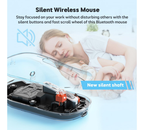 Мишка бездротова Meetion BTM005 2400dpi (Connector: Bluetooth+2.4G USB)