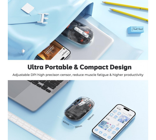 Мишка бездротова Meetion BTM005 2400dpi (Connector: Bluetooth+2.4G USB)