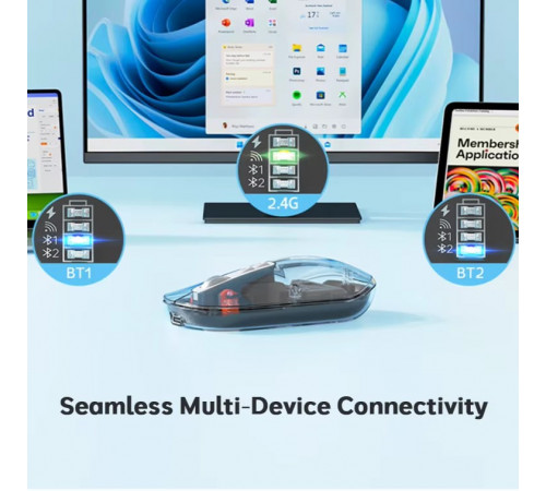 Мишка бездротова Meetion BTM005 2400dpi (Connector: Bluetooth+2.4G USB)