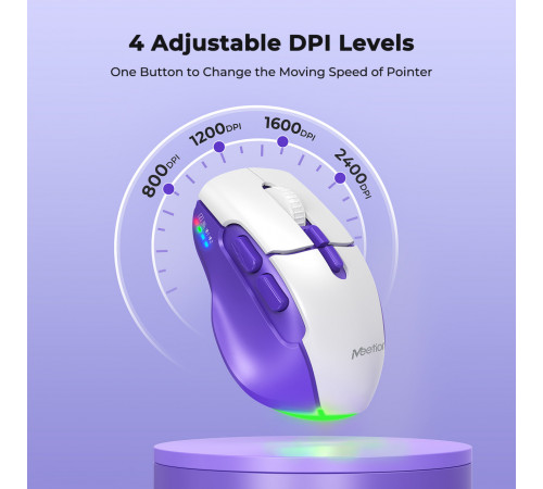 Мишка бездротова Meetion BTM001 RGB 7keys, 2400dpi (Connector: Bluetooth+2.4G USB)